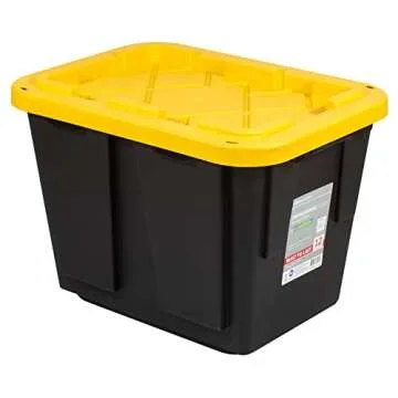 Office Depot® Brand by Greenmade® Professional Storage Totes, 12-Gallon, Black/Yellow