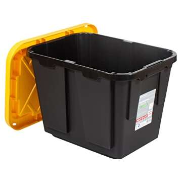 Office Depot® Brand by Greenmade® Professional Storage Totes, 12-Gallon, Black/Yellow