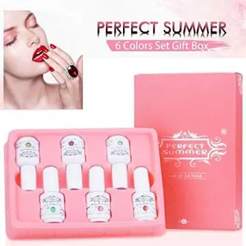 Vibrant 6PCS Gel Nail Polish Set for Salon-Quality Nails