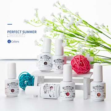 Vibrant 6PCS Gel Nail Polish Set for Salon-Quality Nails