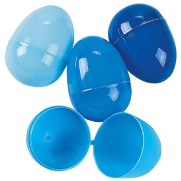 Blue Plastic Eggs Bulk Set of 144 for Easter Egg Hunts and Celebrations
