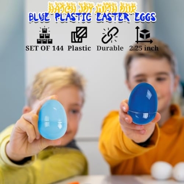 Blue Plastic Eggs Bulk Set for Easter Egg Hunts
