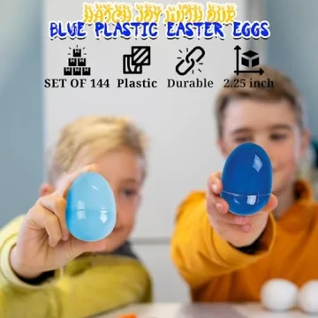 Blue Plastic Eggs Bulk Set for Easter Egg Hunts