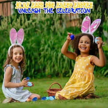 Blue Plastic Eggs Bulk Set for Easter Egg Hunts