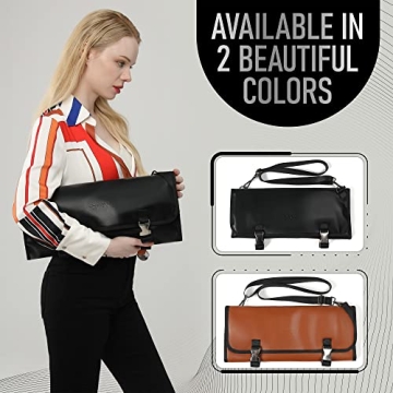 OFOVV Knife Roll Bag - Elegant PU Leather Organizer