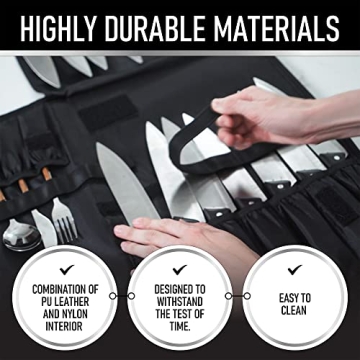 OFOVV Knife Roll Bag - Elegant PU Leather Organizer