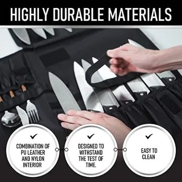 OFOVV Knife Roll Bag - Elegant PU Leather Organizer