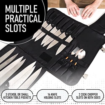 OFOVV Knife Roll Bag - Elegant PU Leather Organizer