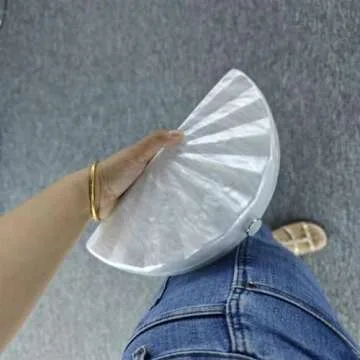 Acrylic Clutch Half Round Shaped Acrylic Bag Luxury Marble Evening Purses for Women Glitter Handbag for Wedding Cocktail Party Prom New 2024