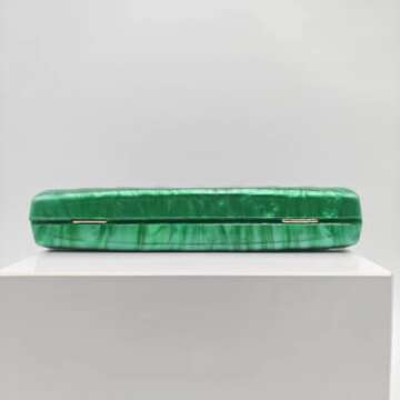 Acrylic Clutch Half Round Shaped Acrylic Bag Luxury Marble Evening Purses for Women Glitter Handbag for Wedding Cocktail Party Prom New 2024