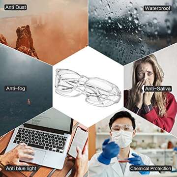 Zoldag Safety Glasses Anti Fog Safety Goggles for Nurses,Blue Light Blocking Glasses Protective Eyew...