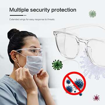 Zoldag Safety Glasses Anti Fog Safety Goggles for Nurses,Blue Light Blocking Glasses Protective Eyewear for Women Nurses