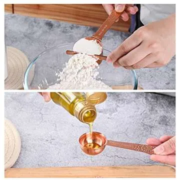 Gold Measuring Spoons Set - 6 Piece for Perfect Cooking