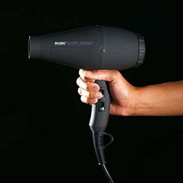 RUSK Super Freak 2000 Watt Professional Hair Dryer with Ceramic and Tourmaline and Powerful Italian Motor