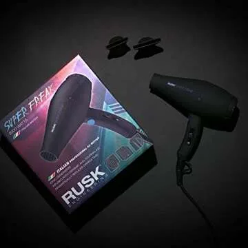 RUSK Super Freak 2000 Watt Professional Hair Dryer with Ceramic and Tourmaline and Powerful Italian Motor