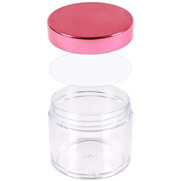 Beauticom 2 oz./ 60 Grams/ 60 ML Thick Wall Round Clear Plastic LEAK-PROOF Jars Container with ROSE GOLD Lids for Cosmetic, Lip Balm, Creams, Lotions, Liquids (36 Jars, Rose Gold)