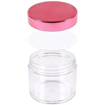 Beauticom 2 oz Leak-Proof Cosmetic Jars with Rose Gold Lids