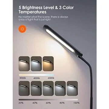 ALongDeng LED Floor Lamp, Dimmable Floor Lamps with Remote, Adjustable 3000K-6500K Colors & 5 Brightness Levels Standing Lamp, Adjustable Height Flexible Gooseneck, for Living Room, Bedroom, Office