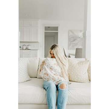 Copper Pearl Multi-Use Cover: Car Seat Covers, Nursing Cover, and Stroller Cover for Sun - Stretchy Fabric, All-Season Use, Stylish Designs, Easy Access for Moms - Ferra