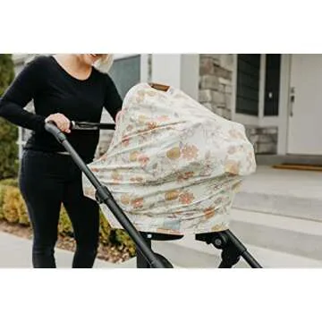 Copper Pearl Multi-Use Cover: Car Seat Covers, Nursing Cover, and Stroller Cover for Sun - Stretchy Fabric, All-Season Use, Stylish Designs, Easy Access for Moms - Ferra