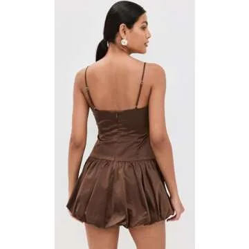 Lioness Dollhouse Mini Dress - Chic Coffee Brown Style