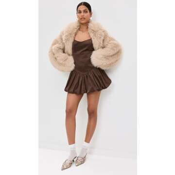 Lioness Dollhouse Mini Dress - Chic Coffee Brown Style