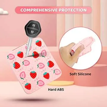 FANPL Game Case Holder for Nintendo Switch/OLED/Lite,12 Game Card and 12 Micro SD Card Slots Portable Storage Case for Switch, Cute Switch Cartridge Box with Hard Shell & Soft Liner-Pink Strawberry,