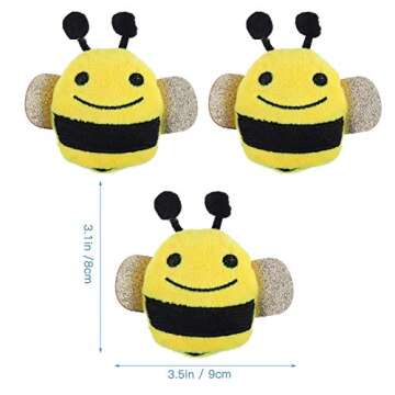 POPETPOP Cat Catnip Toys- 5pcs Catnip Kitten Toys Bee Shaped Cat Interactive Toy Pet Catnip Teeth Cleaning Chew Toy for Cats