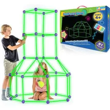 Fun Forts Glow Building Kit - 81 Pack STEM Toy