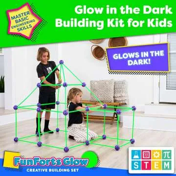 Fun Forts Glow Building Kit - 81 Pack STEM Toy