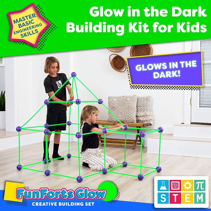Fun Forts Glow Building Kit - 81 Pack STEM Toy