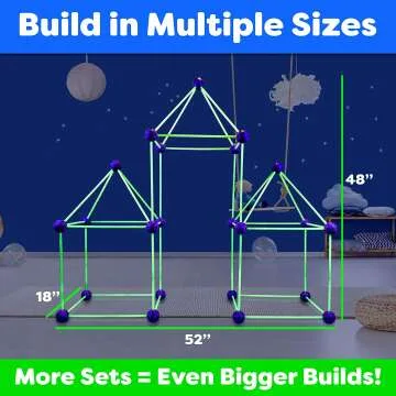 Fun Forts Glow Building Kit - 81 Pack STEM Toy