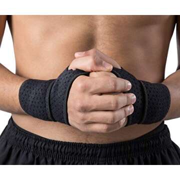 HiRui 2 Pack Wrist Compression Strap and Wrist Brace Sport Wrist Support for Fitness, Weightlifting,...