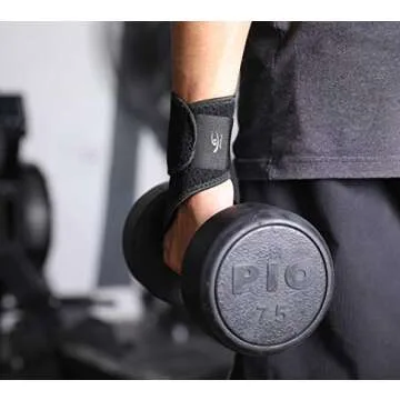 HiRui 2 Pack Wrist Compression Strap and Wrist Brace Sport Wrist Support for Fitness, Weightlifting, Tendonitis, Carpal Tunnel Arthritis, Pain Relief-Wear Anywhere-Adjustable (Black)