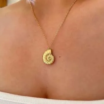 Discover the Elegance of LLWOM's 14K Gold Plated Conch Shell Necklace