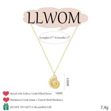 Discover the Elegance of LLWOM's 14K Gold Plated Conch Shell Necklace
