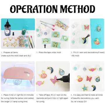 OSBANG Crystal Clear Hard UV Resin Upgraded Formula Ultraviolet Fast Curing Resin for Jewelry Making Craft Decoration, Hard Transparent Glue Solar Cure Sunlight Activated Resin (100g)