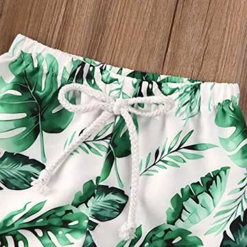 Ambabe Swim Trunks for Toddlers - Quick Dry Palm Design