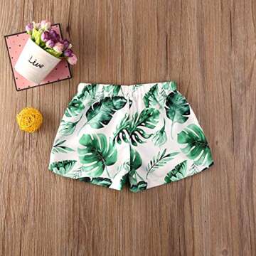 Ambabe Swim Trunks for Toddlers - Quick Dry Palm Design