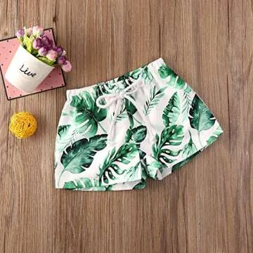 Ambabe Swim Trunks for Toddlers - Quick Dry Palm Design