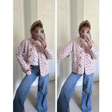 Stylish Dqbeng Women's Quilted Floral Jacket