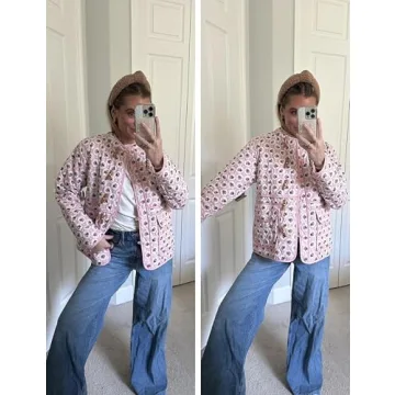 Stylish Dqbeng Women's Quilted Floral Jacket