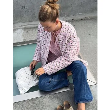 Stylish Dqbeng Women's Quilted Floral Jacket