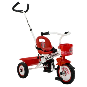 Schwinn Easy Steer Bike for Toddlers - Durable Tricycle with Push Handle for Ages 2-4, Red/White, 8"