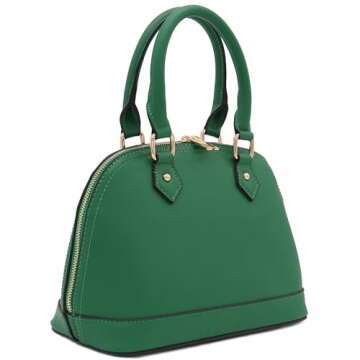 Zip-Around Classic Dome Satchel (Kelly Green)