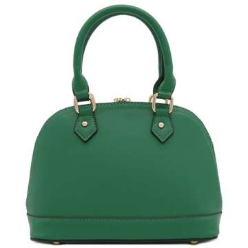 Zip-Around Classic Dome Satchel (Kelly Green)