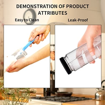 OAMCEG 8 Pack 16OZ Glass Juice Bottles with Lids