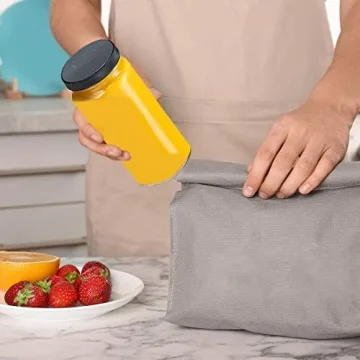 OAMCEG 8 Pack 16OZ Glass Juice Bottles with Lids