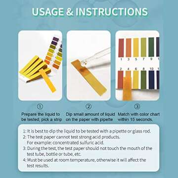 Litmus PH Test Strips 160 Strips, Professional Universal pH.1-14 Test Paper with Test Pipette Droppers, for Teaching, Student, Chemistry Experiment, Saliva Urine Water Soil & Diet pH Monitoring