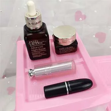 WQURC Lovely Girls Receiving Storage Cabinets Box Room Desktop Makeup Organizer With Four-tier Desk Receiving Drawers N Pink Bowknot (1)